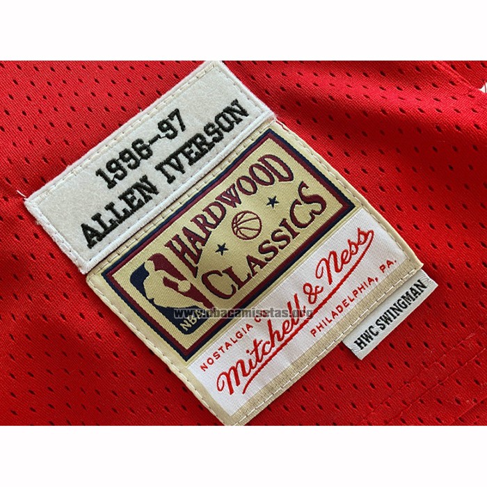 Camiseta Philadelphia 76ers Allen Iverson NO 3 Mitchell & Ness 1996-97 Rojo